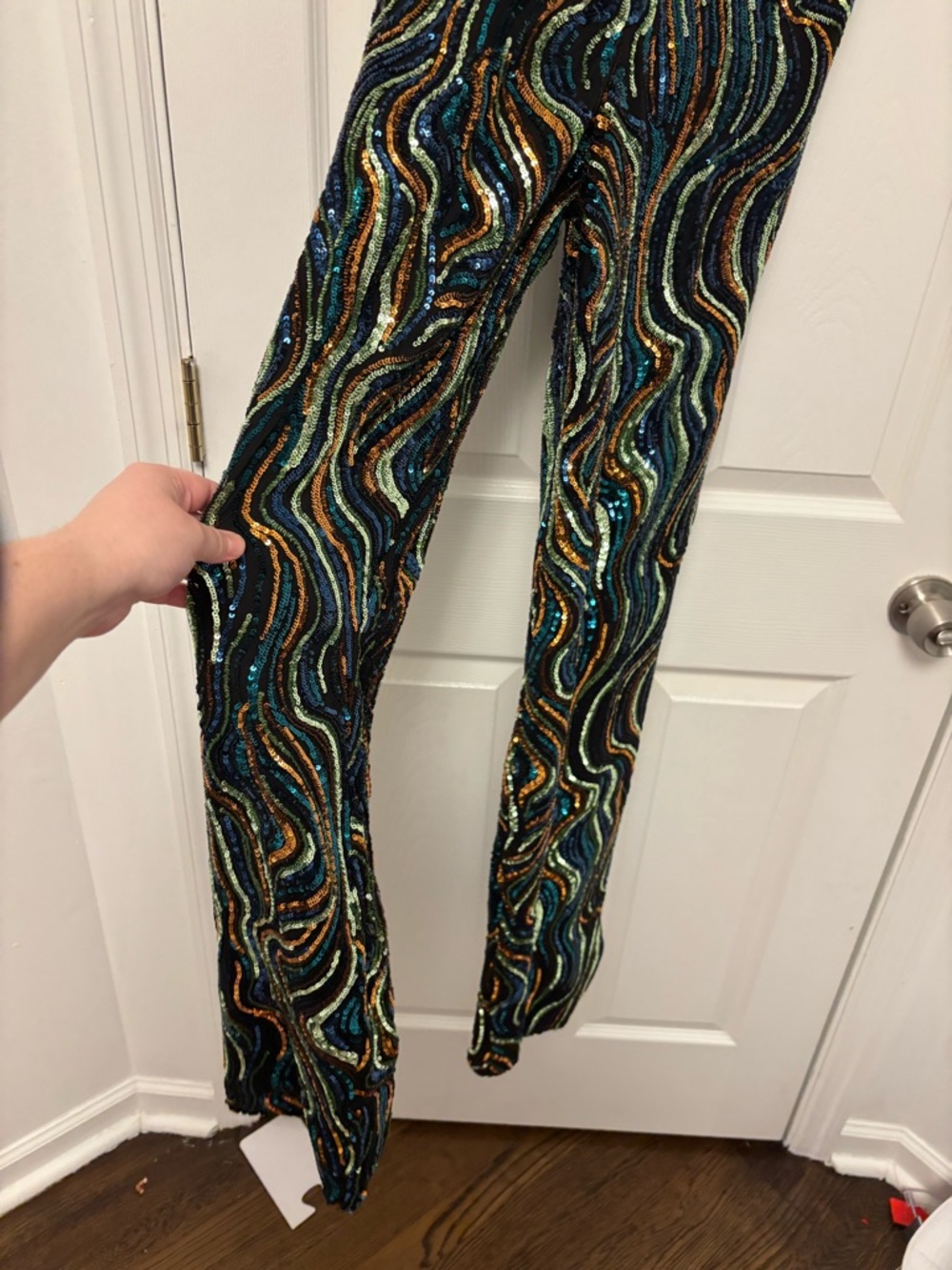 Dress the Population Andy Abstract Sequin Jumpsuit Size M Party - Picture 4 of 6